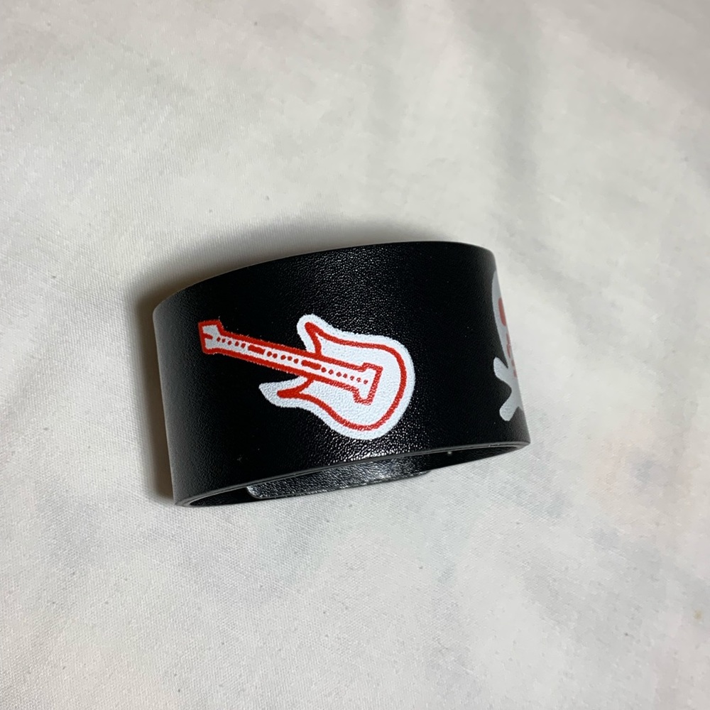 Punk rock vegan leather cuff bracelet